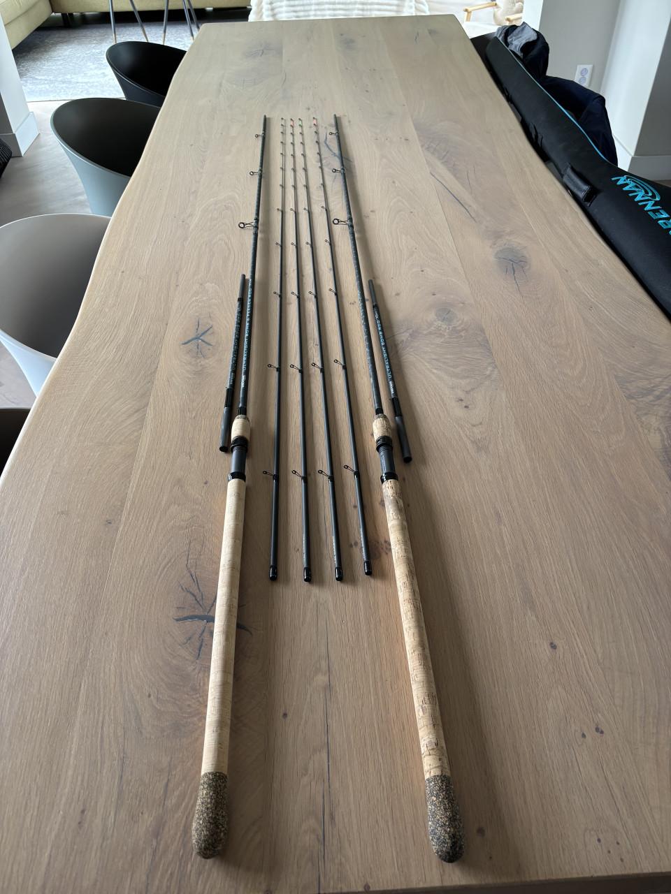 2 x unieke Drennan feeders 10-11 feet demo en nieuw