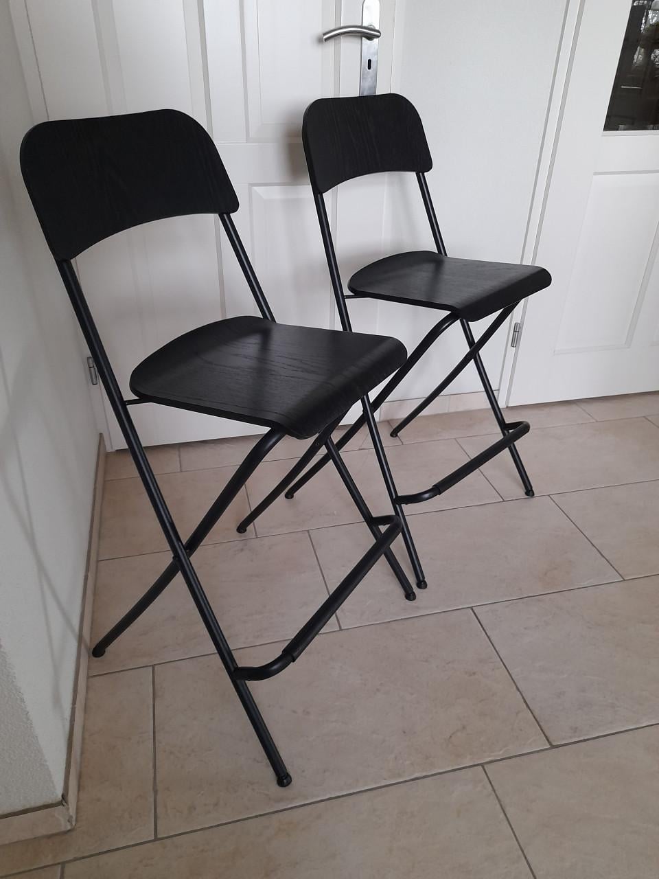 FRANKLIN Barkruk, opklapbaar, bladhoogte zwart/zwart, 63 cm ( z.g.a.n. )