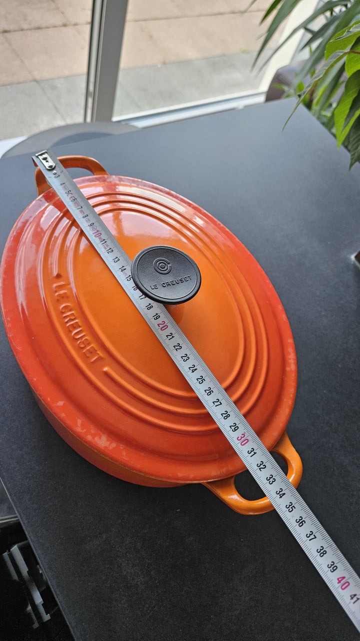 Le creuset braadpan ovaal 29 cm oranje gietijzer