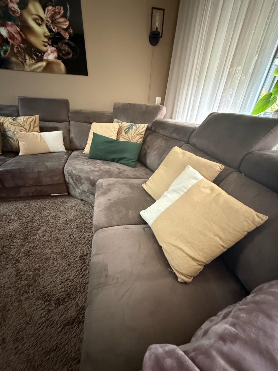 Grote hoekbank bruin