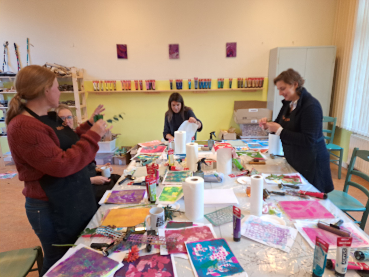 Workshop Botanisch printen op de gelplaat 17 oktober