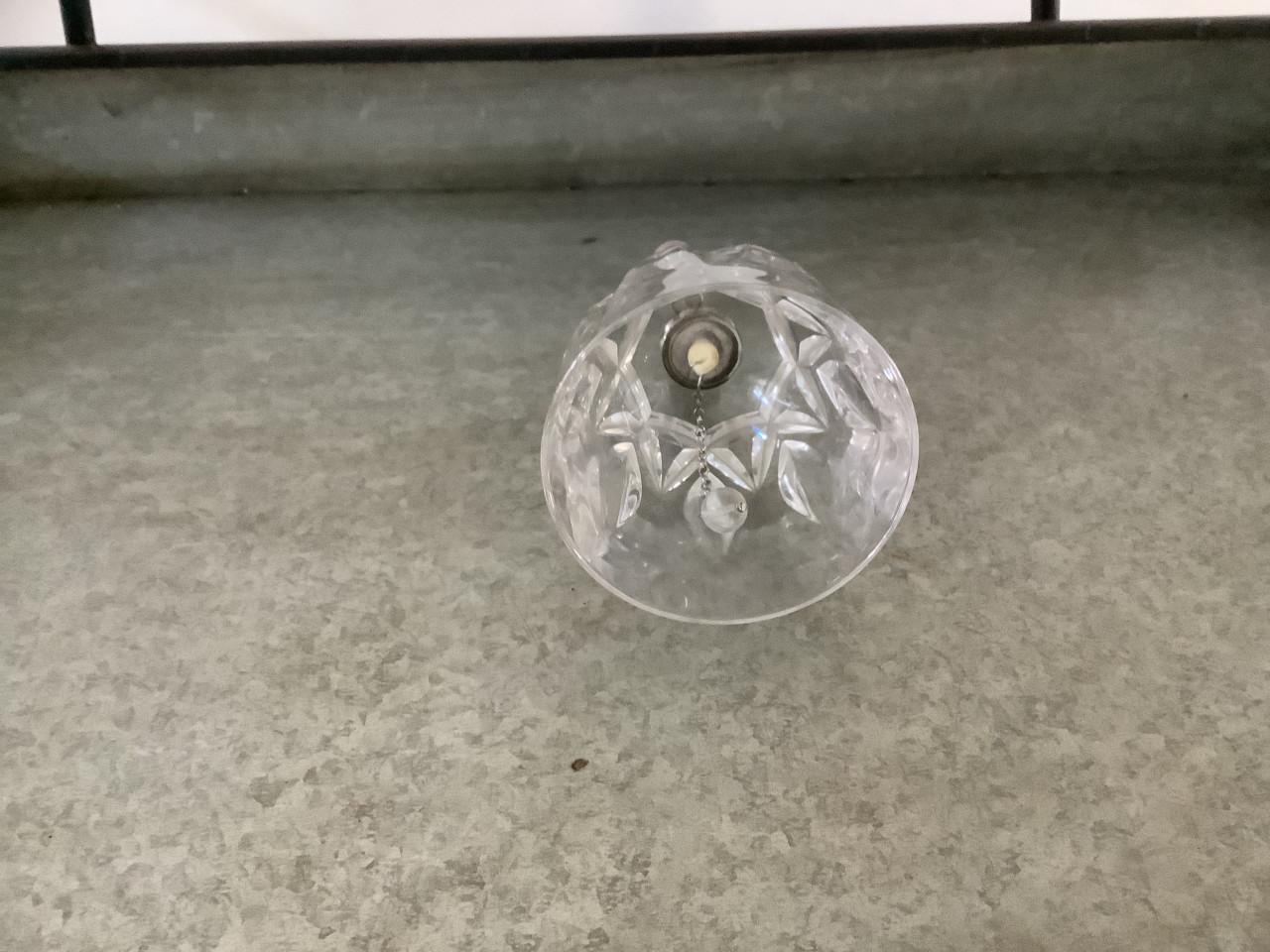 Prachtige Kristallen Tafelbel met Tinnen Handvat