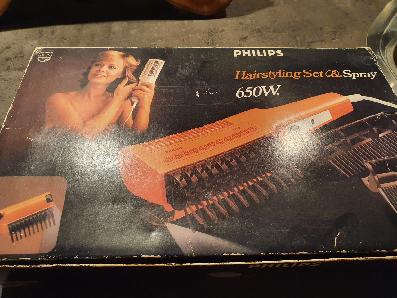 Origineel jaren 70 werkend Philips vintage haarstylingset
