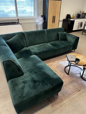 Hoekbank groen velvet