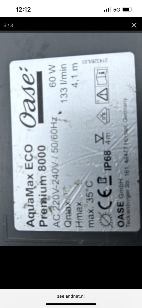 Te koop oase aguamax eco primium 8000 sterke en zuinige Vijverpomp