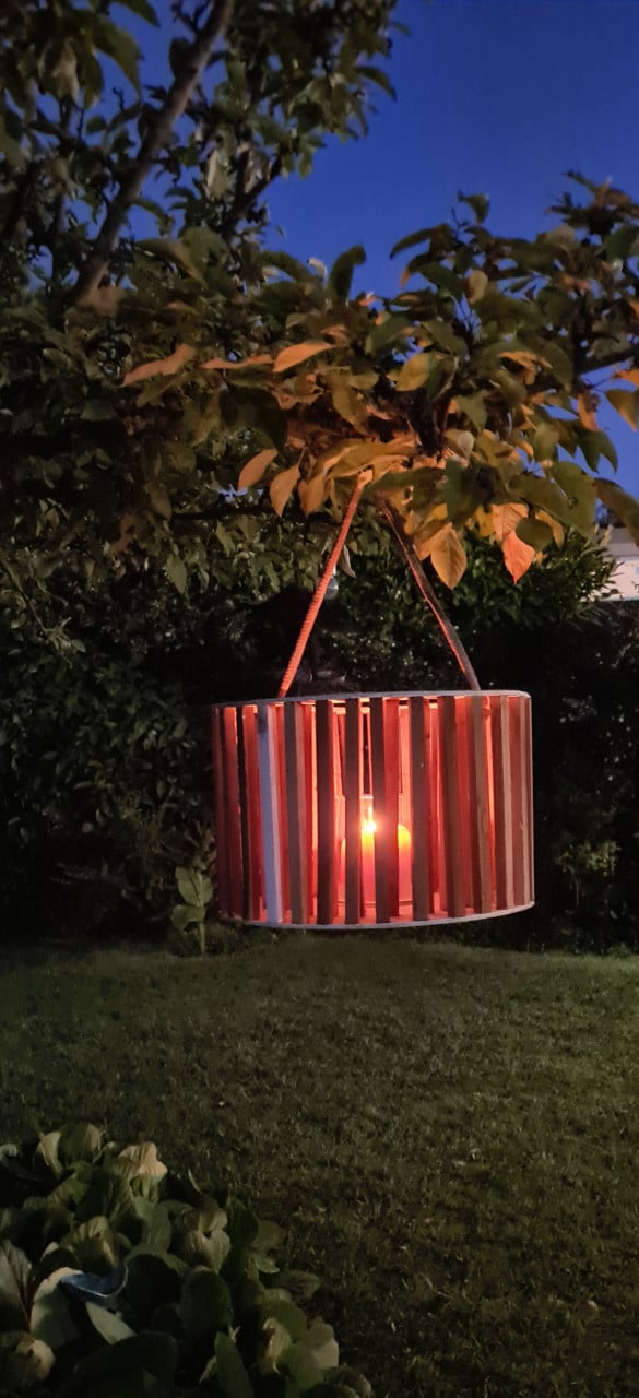 Prachtig windlicht van hout voor buiten of binnen