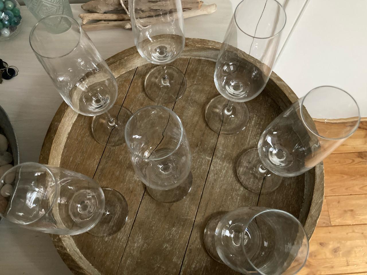 7 champagne glazen / flûtes Schott Zwiesel kristal