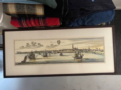 Ingelijste prent van historisch Rotterdam