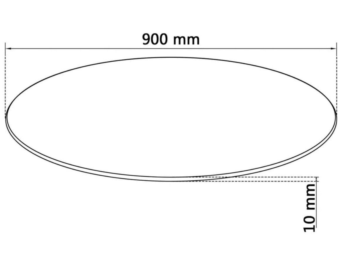 Nieuw tafelblad glas / gehard veiligheidsglas /. Diameter 90 cm