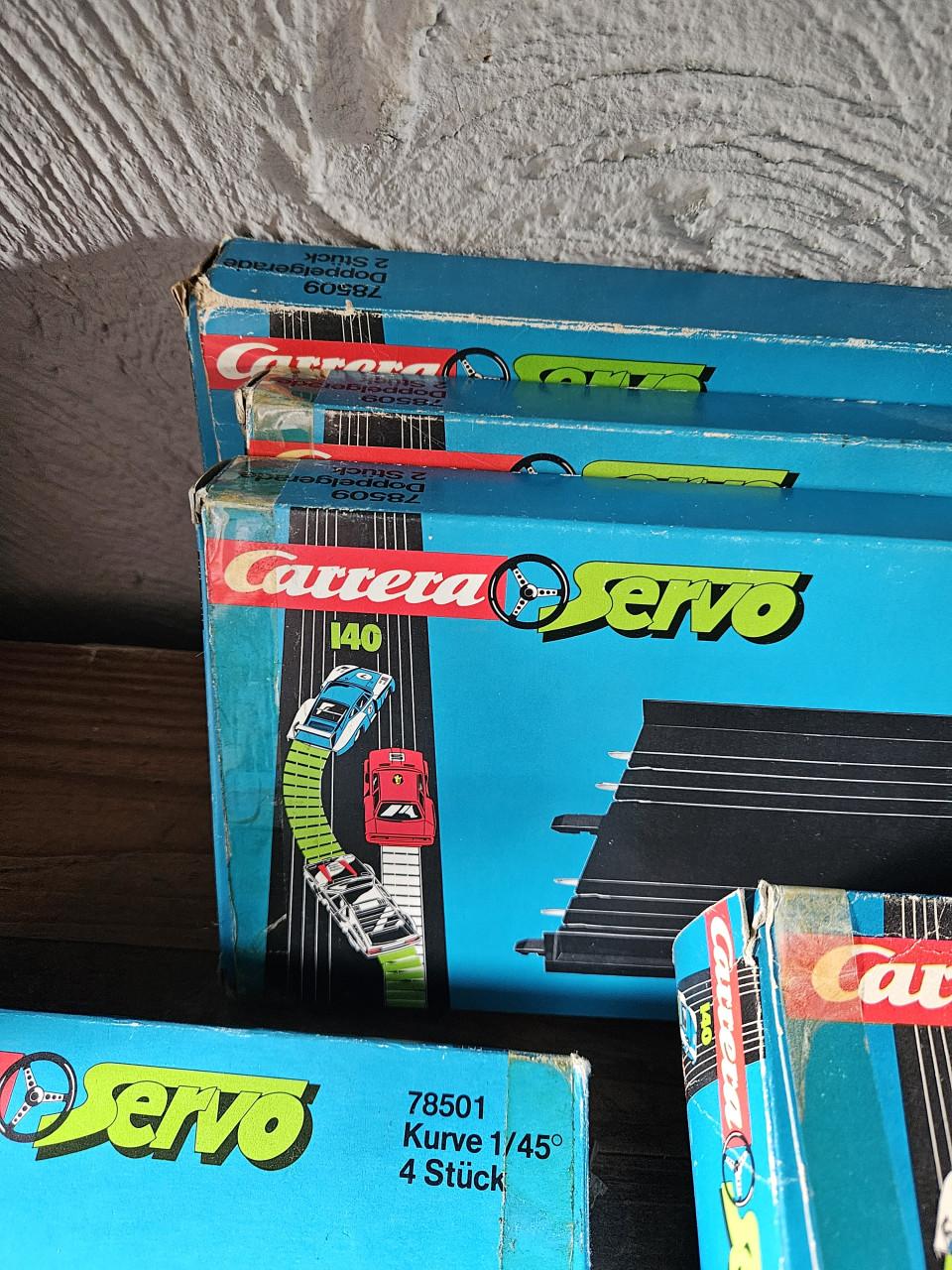 Grote vintage set Carrera Servo 140 racebaan onderdelen-