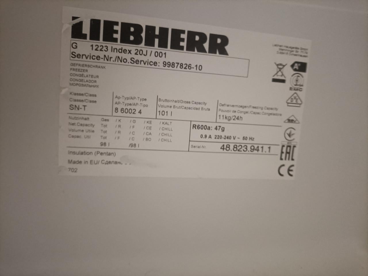 Liebherr vriezer ( Tafel Model )
