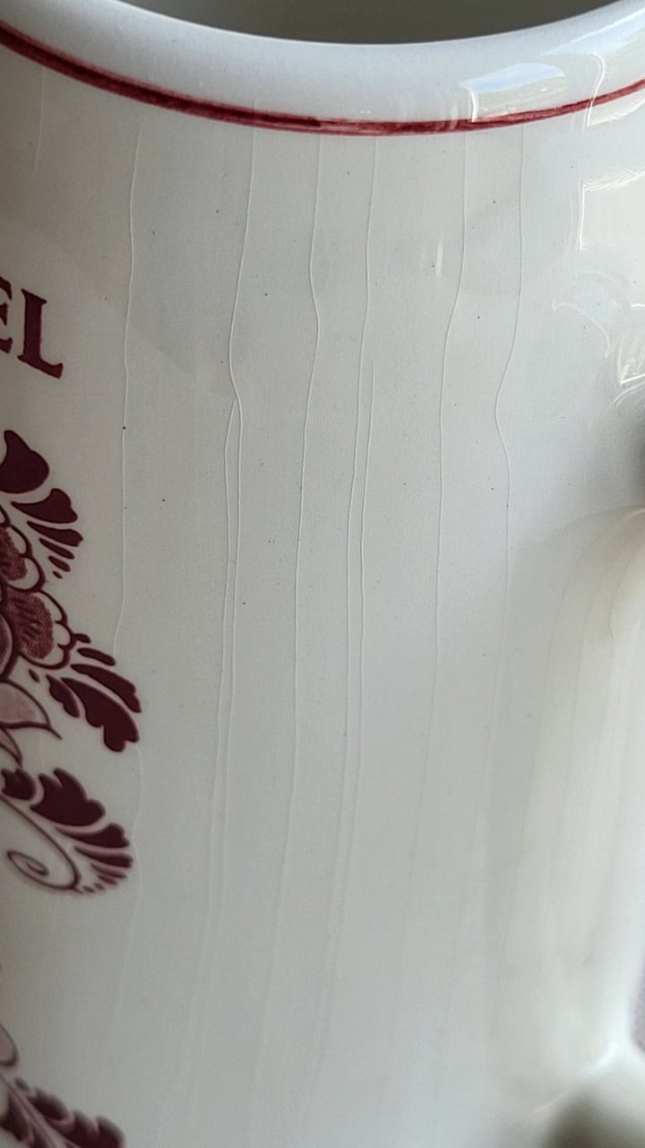 Amstel bierpul handpainted Red Delft, h 17 cm