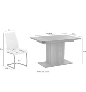 Eettafelset met 6 stoelen