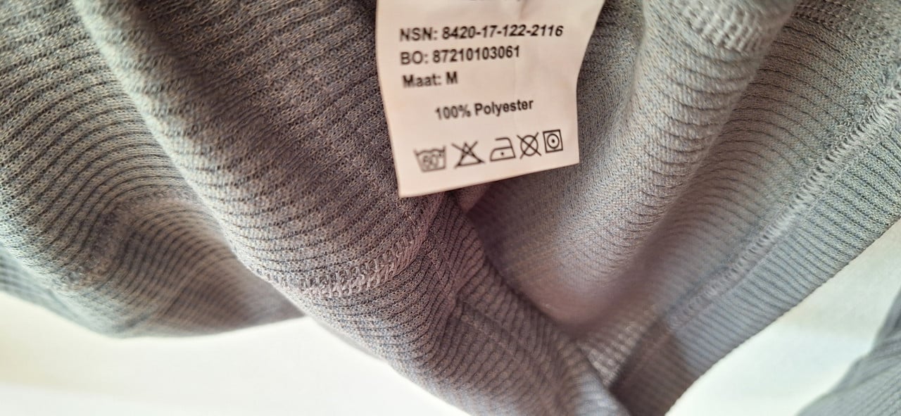 5 stuks Thermowave thermohemd met colletjeen rits grijsgroen Unisex Maat M