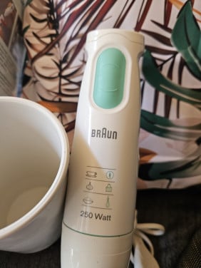 Zgan vintage Braun MultiQuick staafmixer met Mixbeker in de doos