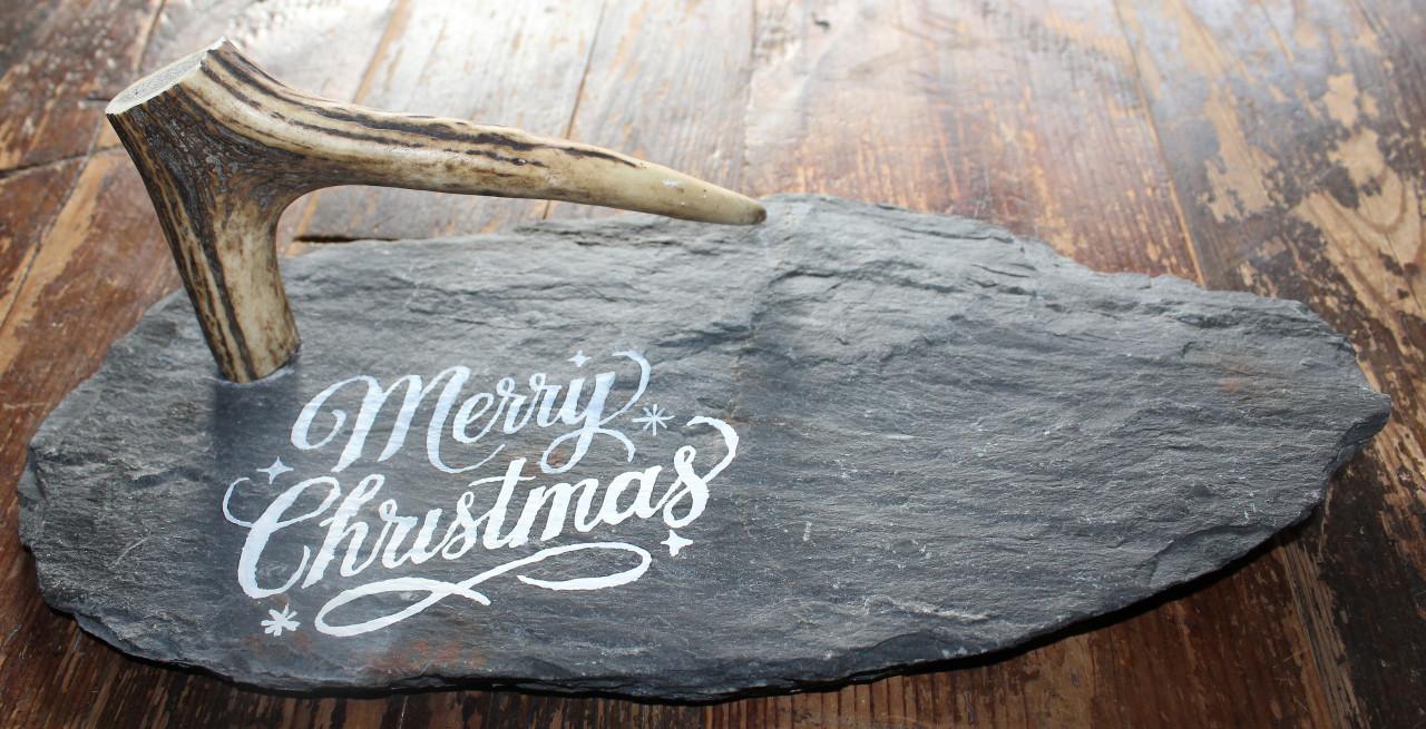 Tapas leisteenplankje "Merry Christmas"