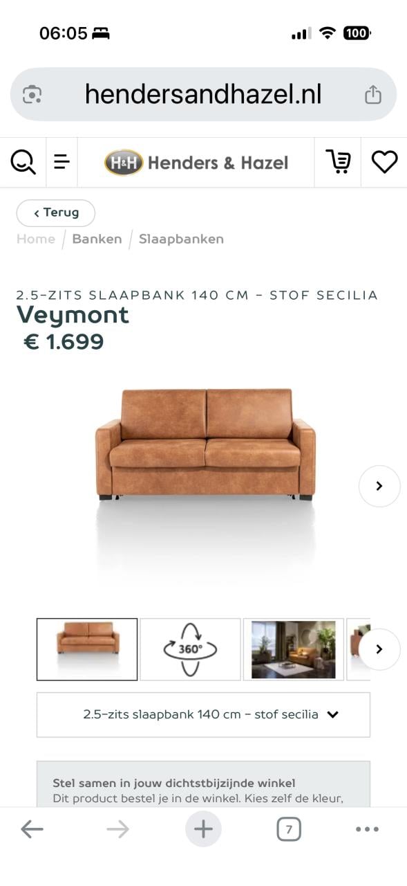 Bank (slaapbank) Henders en Hazel