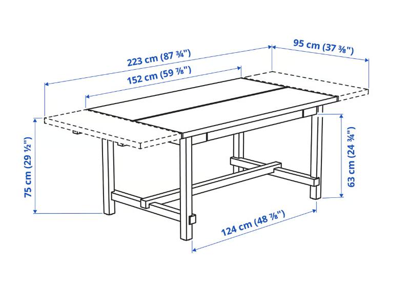 Uitschuifbare eettafel