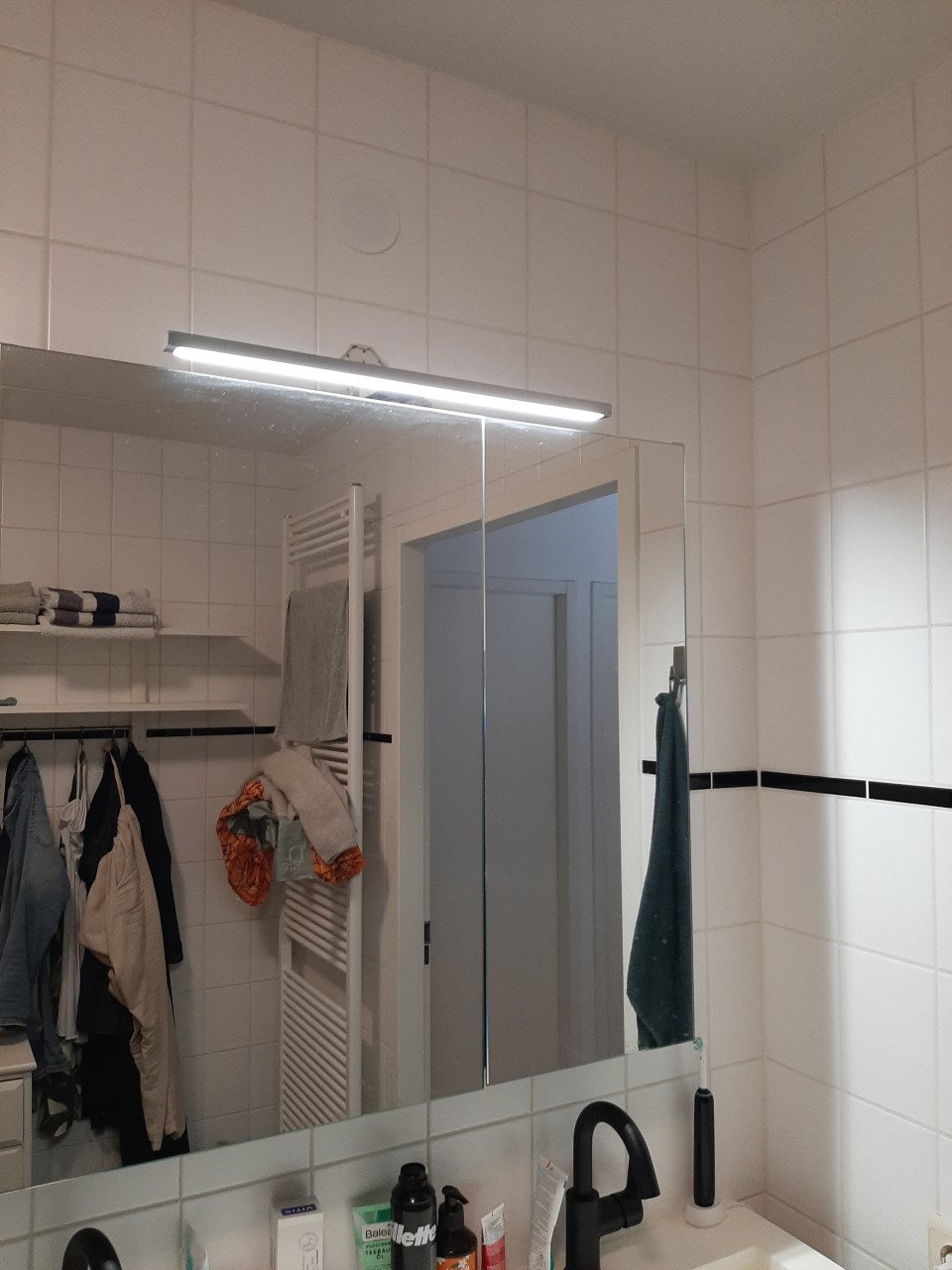 Badkamer spiegel 3 luik met lamp