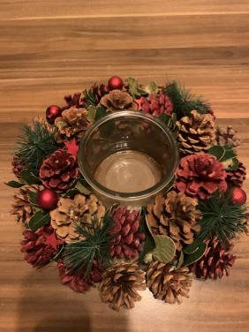 Kerst krans theelichthouder