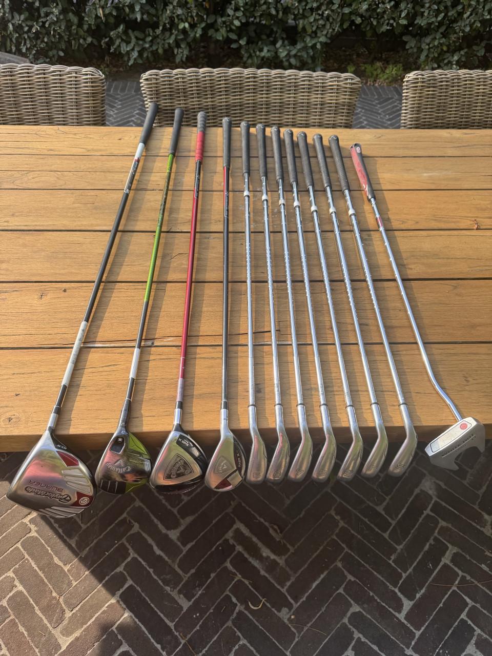 Complete Callaway golfset met verlegde shafts (incl. tas)