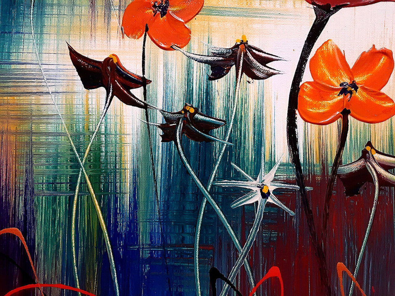 ...Dreamfield... Prachtig Acryl 3 luik 120 cm x 80 cm x 4 cm
