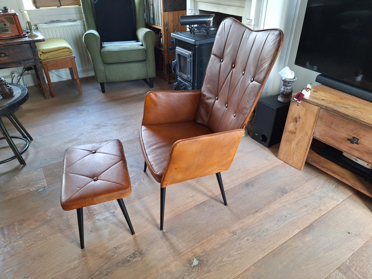 Nieuwe leren fauteuil