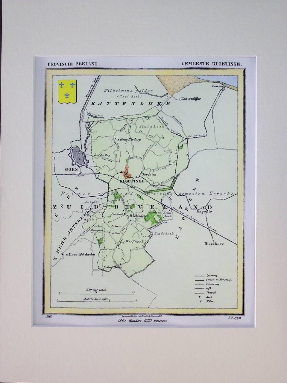Kaarten Zuid-Beveland gemaakt door J. Kuyper