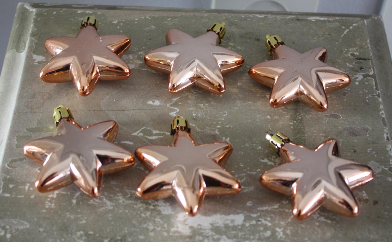 Set van 6 kunststof ster hangers
