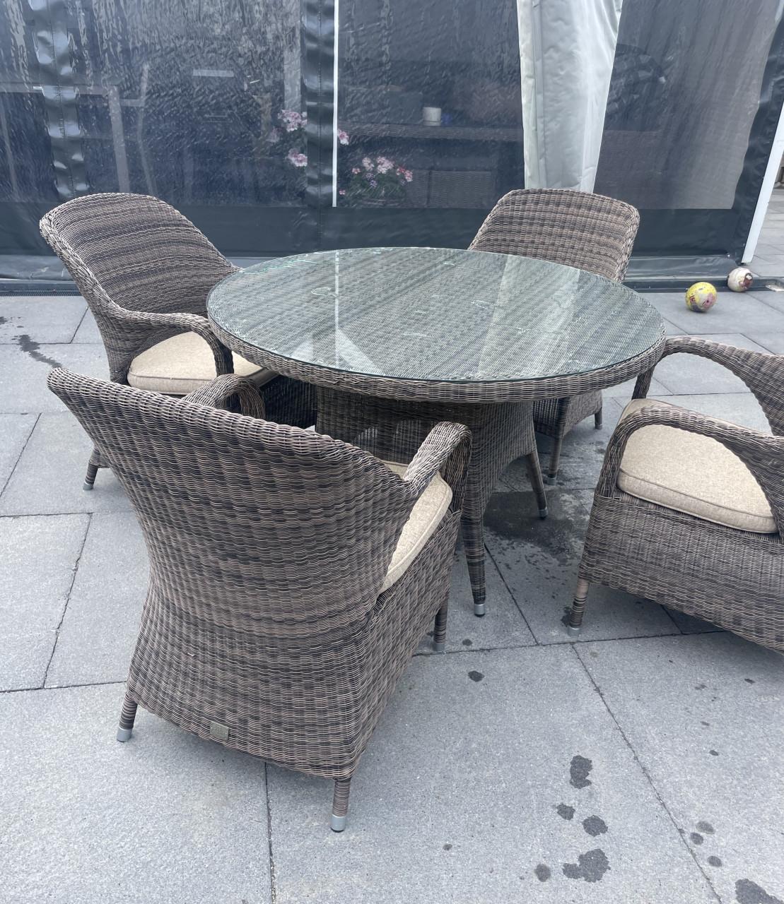 4 Seasons Outdoor Tuinset - Wicker met Glazen blad