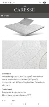 Caresse GelFoam topper