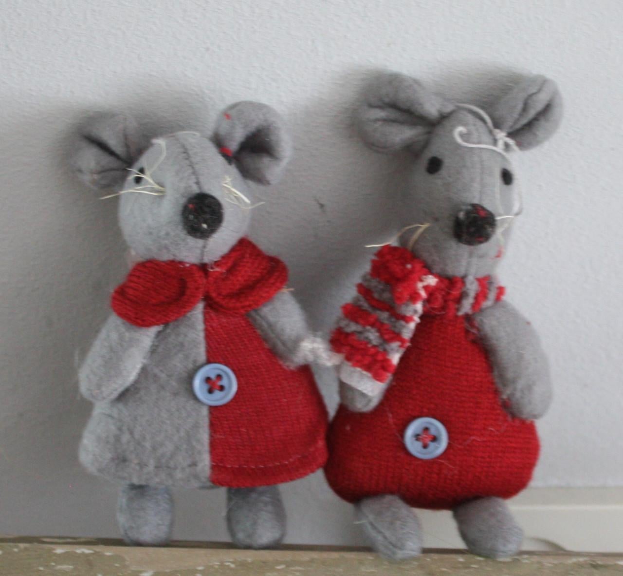 Set van 2 kerstmuis hangers
