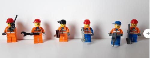 Lego minifiguren: werkmannen met gereedschap