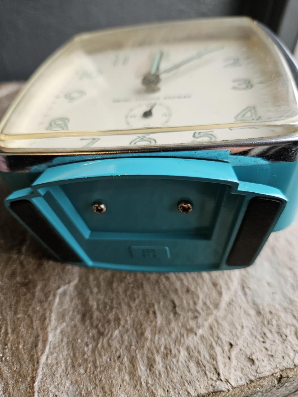 Vintage Seiko Corona Repeat Wekker - Turquoise space age
