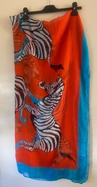 Dames sjaal 💙🧡🩵🦓🦓🦓