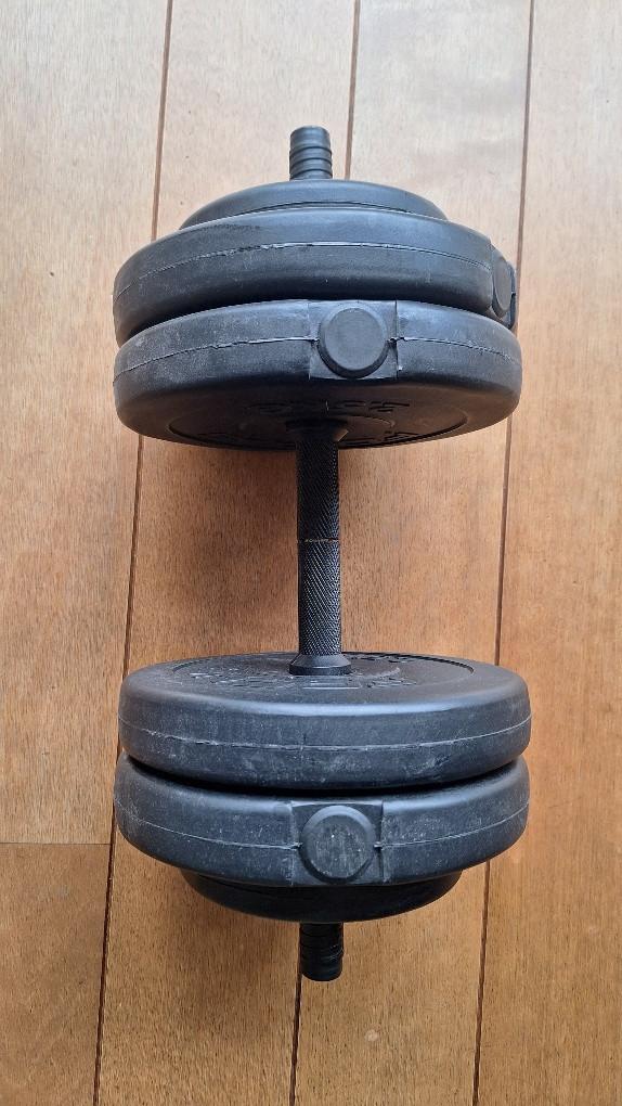 Halterstang met 2x 25kg gietijzer gewichten 30mm. Dumbbells. Pull-up bar