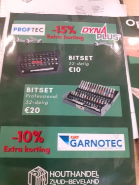 Dynaplus torx schroeven en proftec 15 % extra korting bij hhzb  BITSET