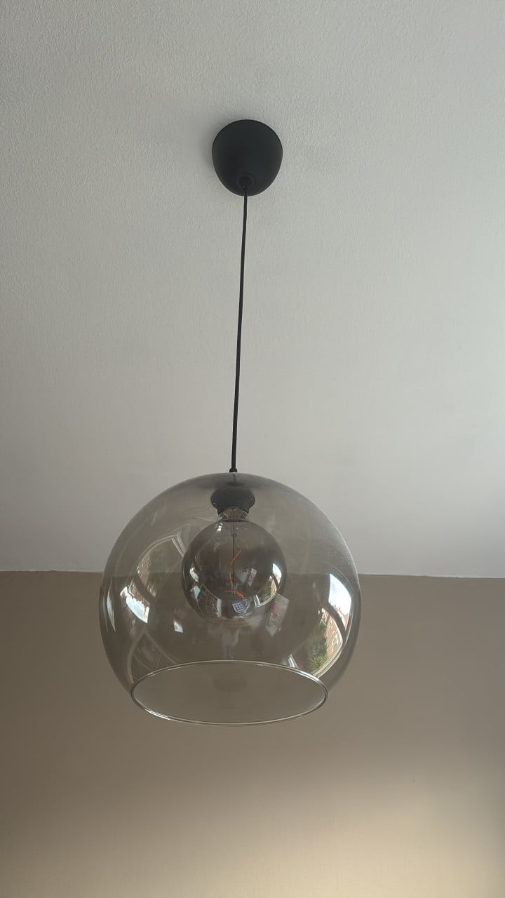 Glazen hanglampen + bol