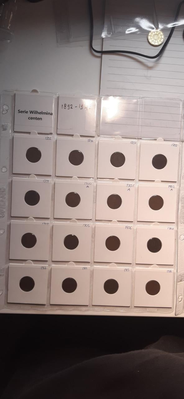 Serie wilhelmina munten 1 cent.