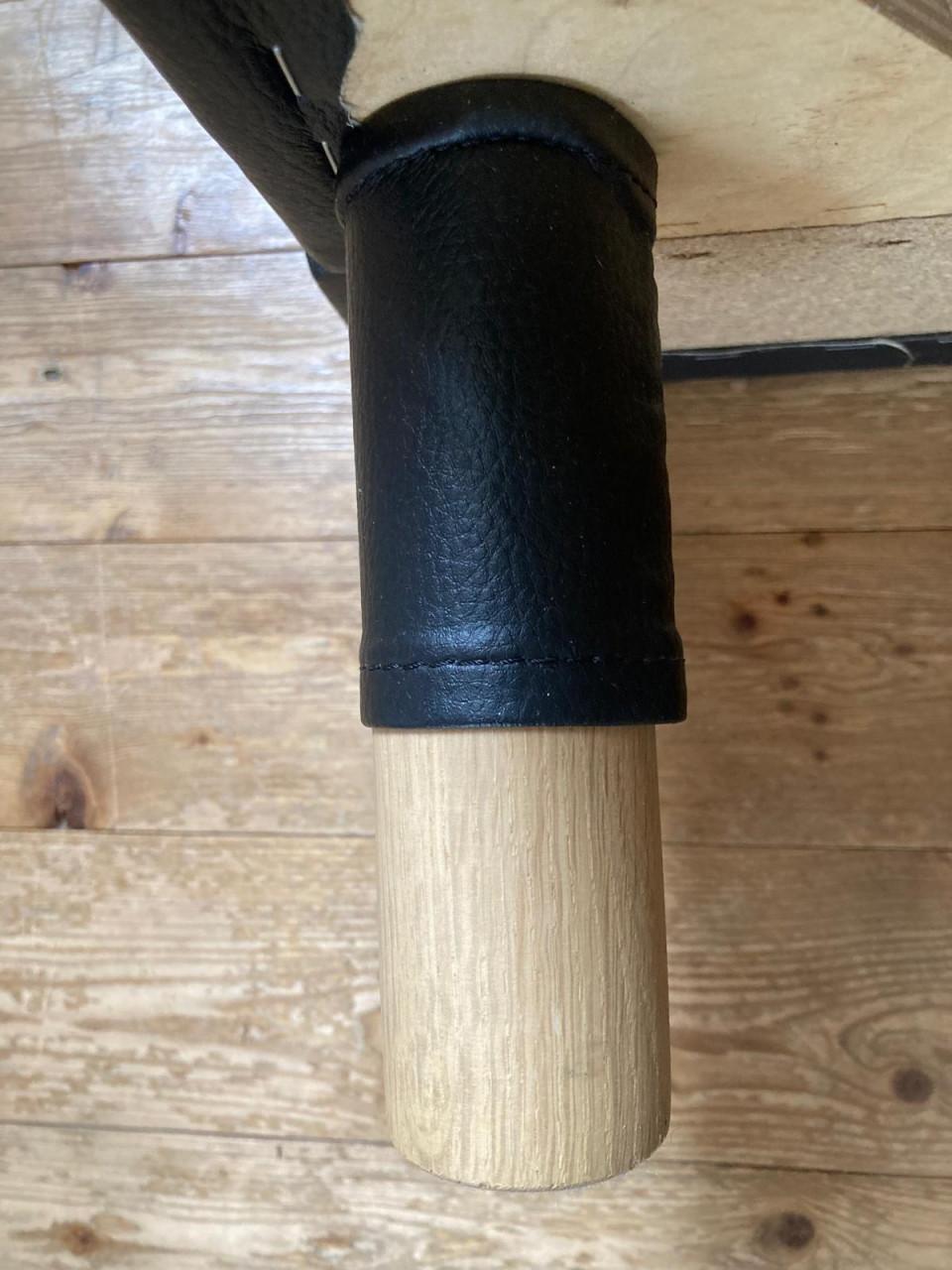 IKEA Landskrona 3-zits bank + voetenbank - zwart leer