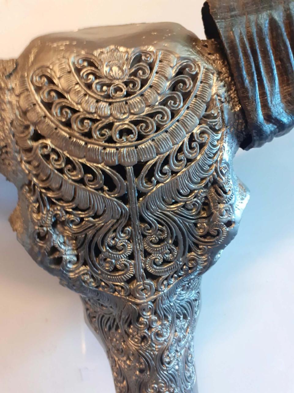 Buffelschedels  hout en 3 d print