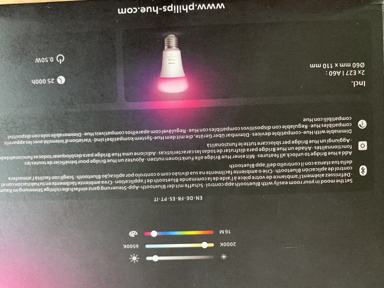 Philips Hue E27 white and color ambiance lampen 2 stuks 1100 lumen nieuw