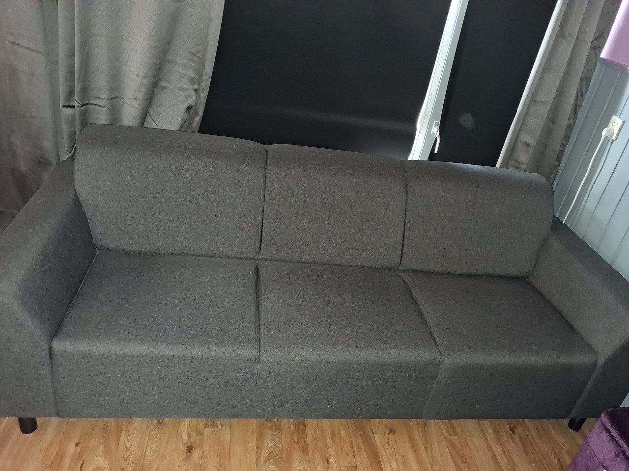3 persoons bank met poef kleur antraciet