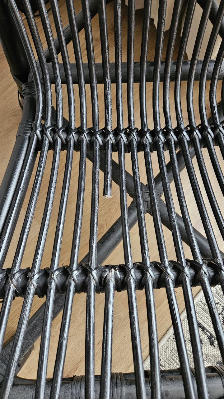 Zwarte rotan fauteil