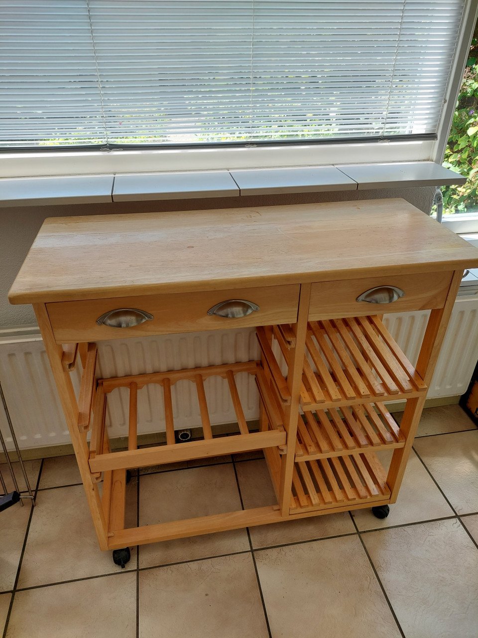 Te koop houten keuken trolly