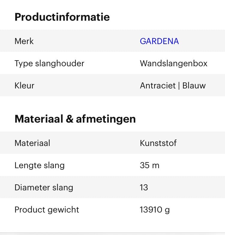 GARDENA RollUp XL Wandslangenbox - 35 Meter - Ø 13 mm