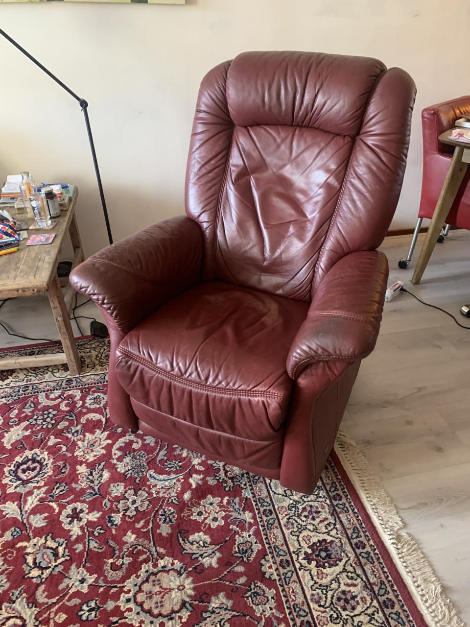 Sta op stoel Bordeau leer