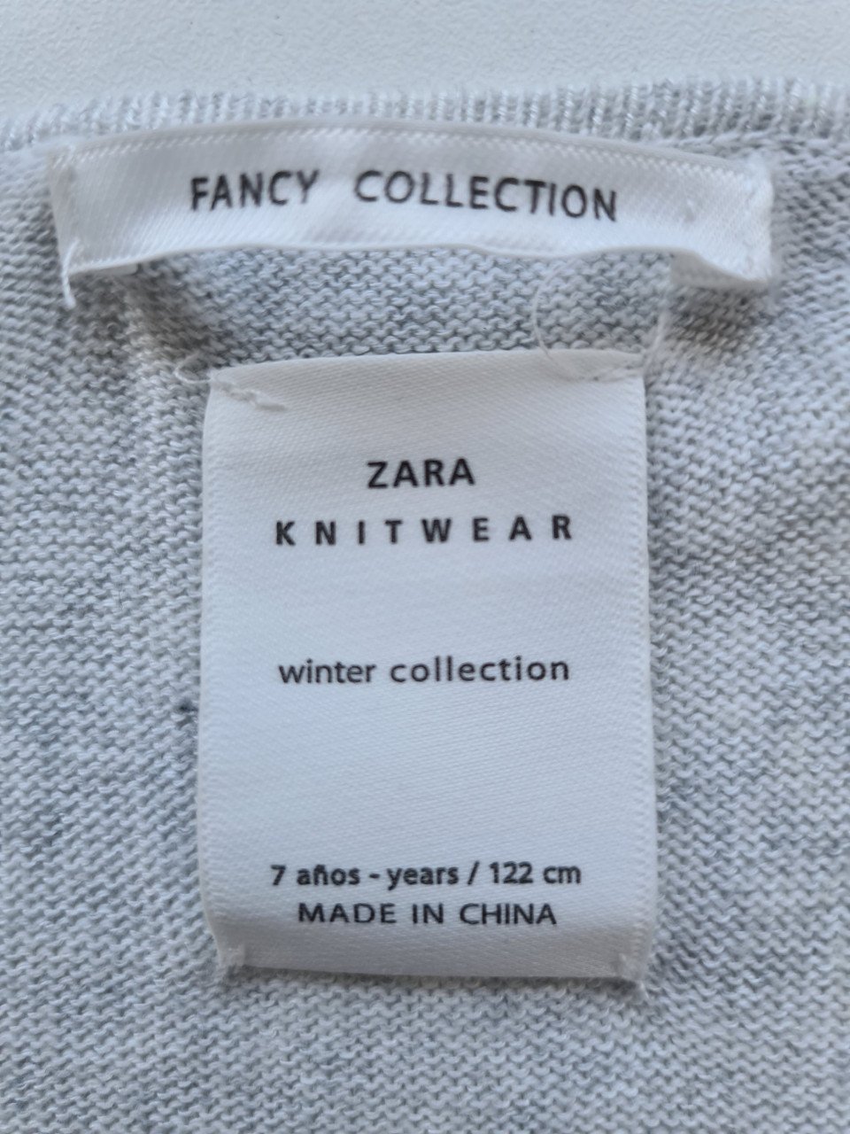 Zara lang licht grijs, beige dun vest Maat 122