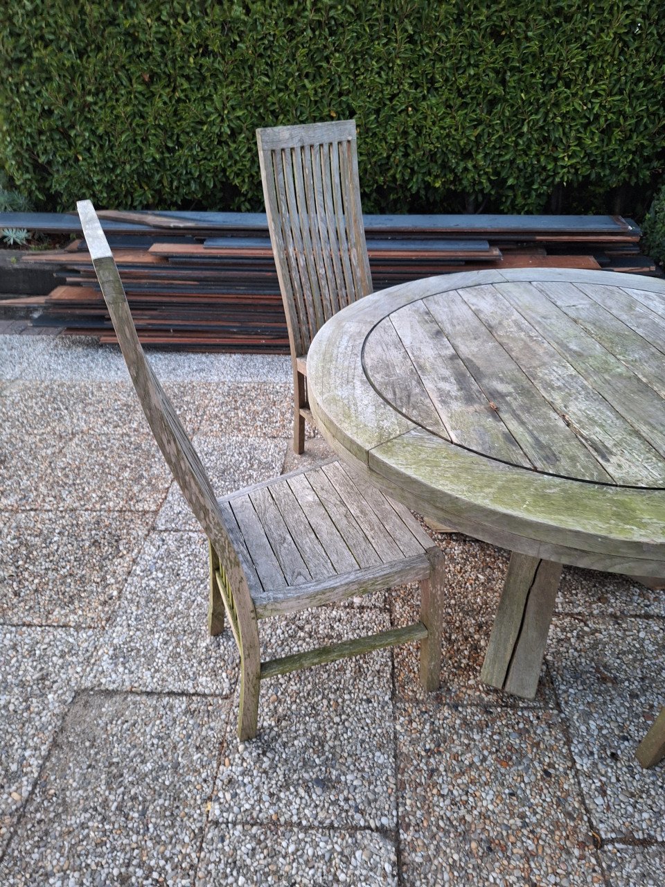 Hardhouten tuinset