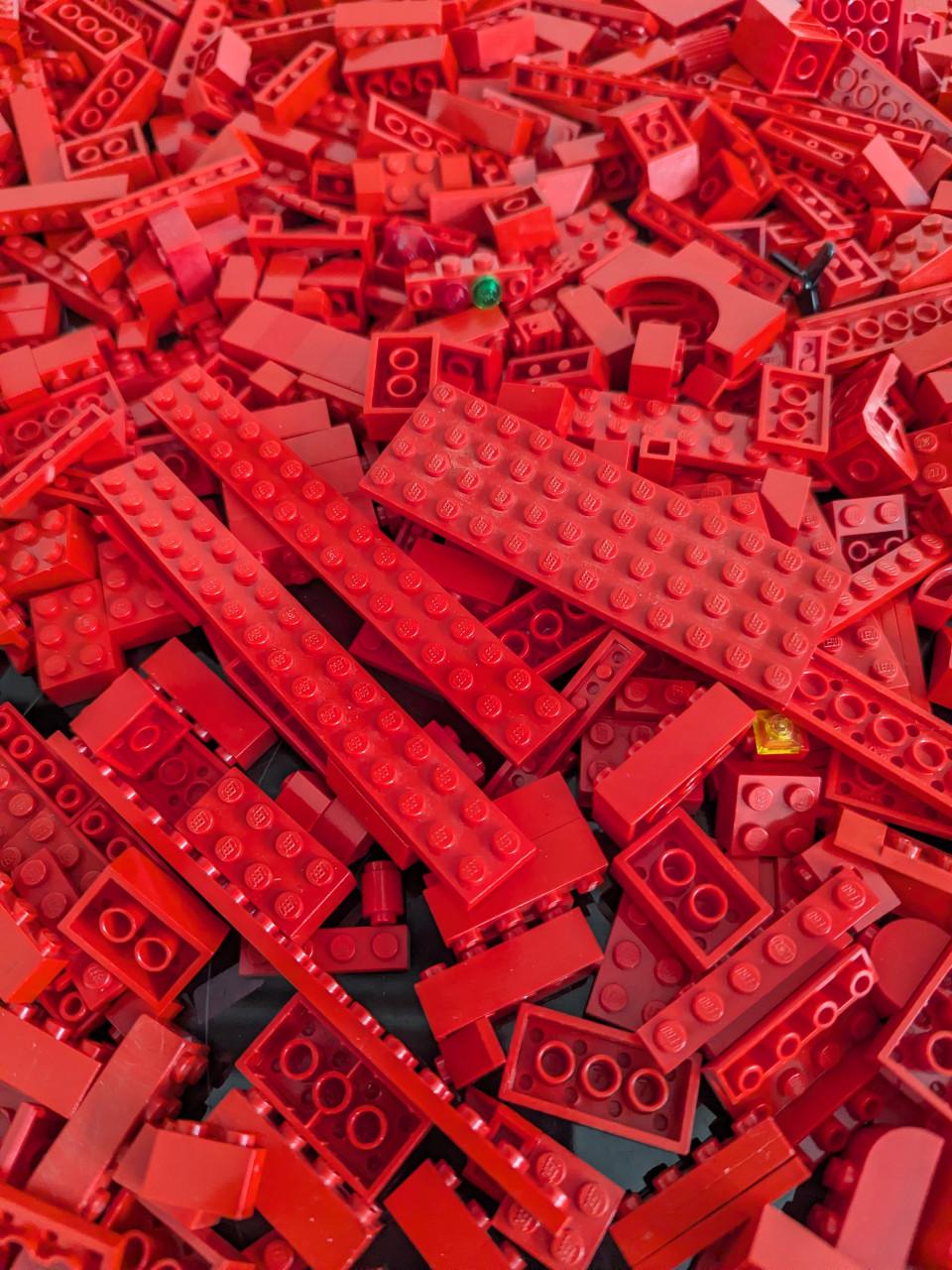 LEGO gesorteerd Rood